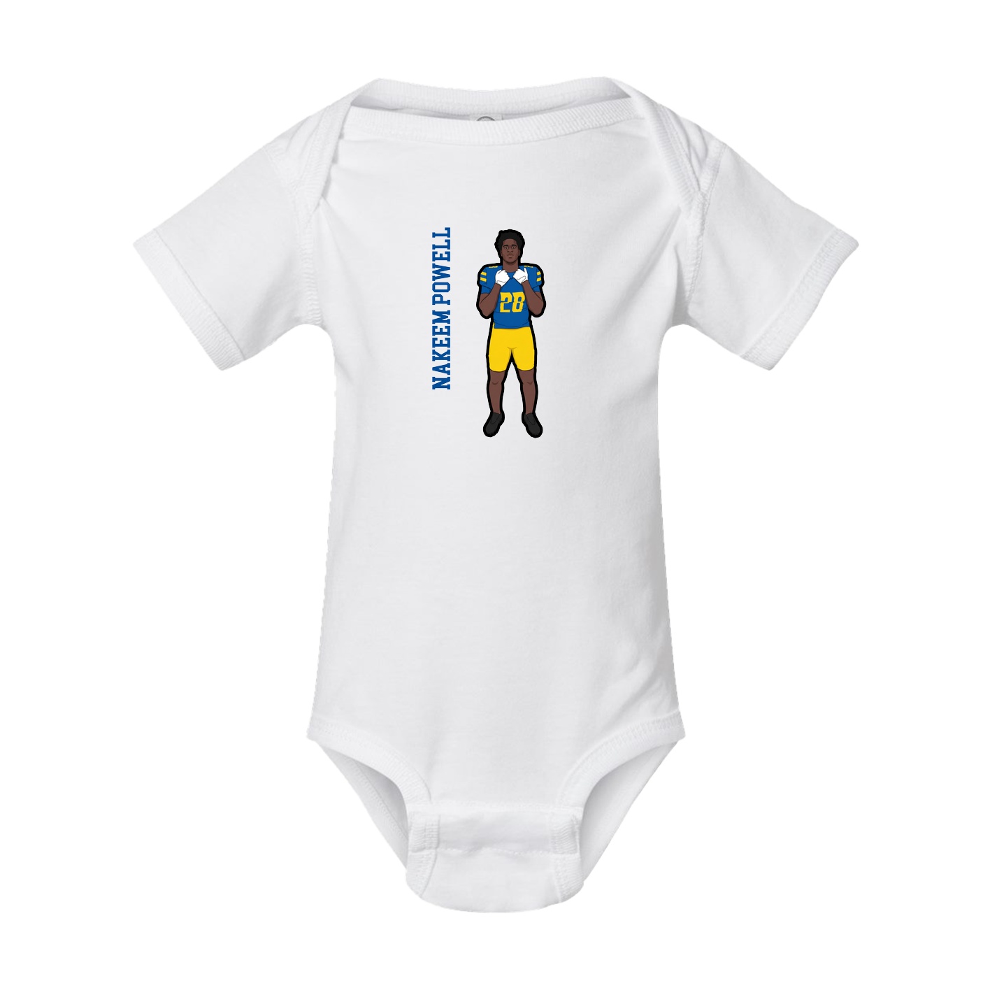 Baby Onesie — Name Vertical in White