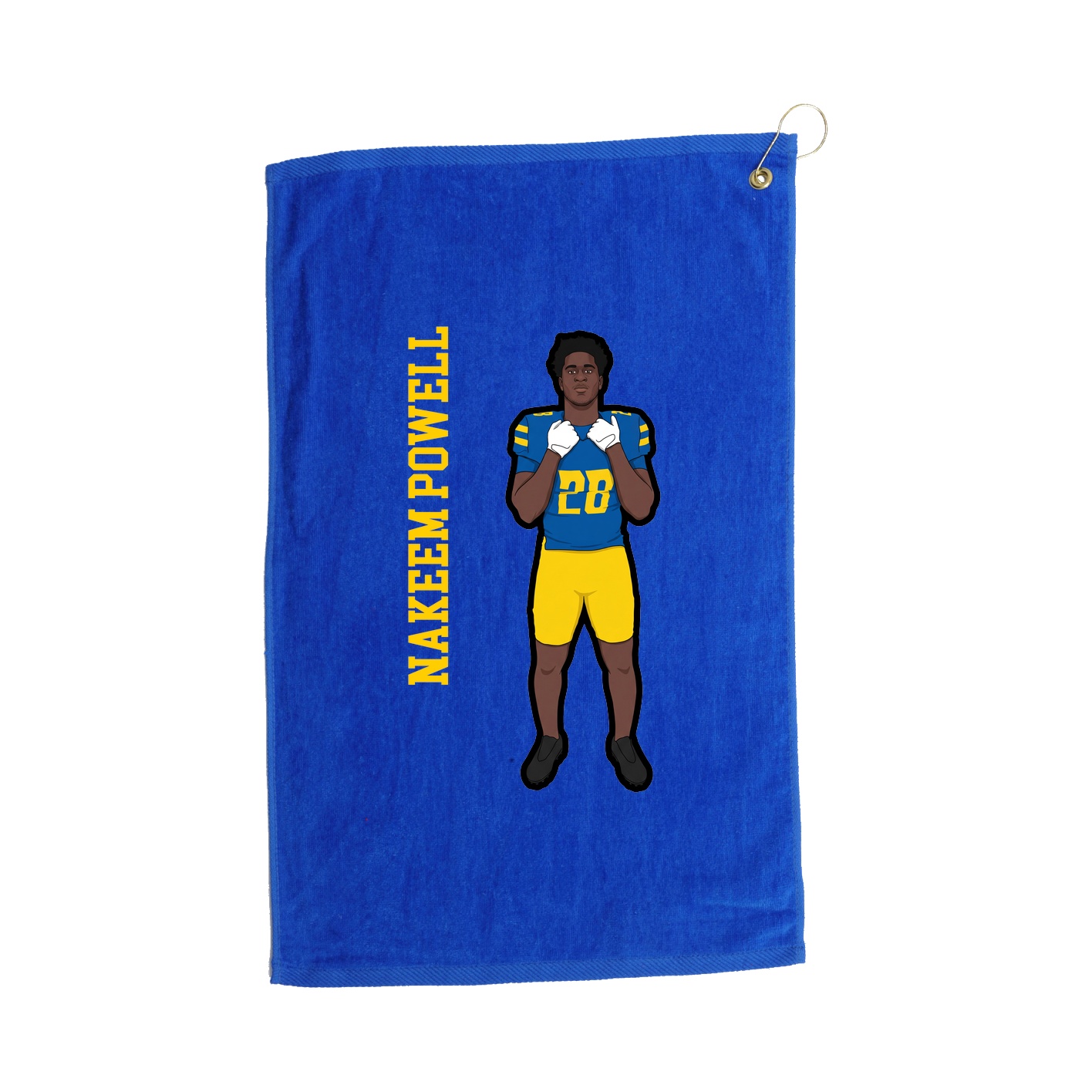 Golf Towel — Name Vertical in Royal
