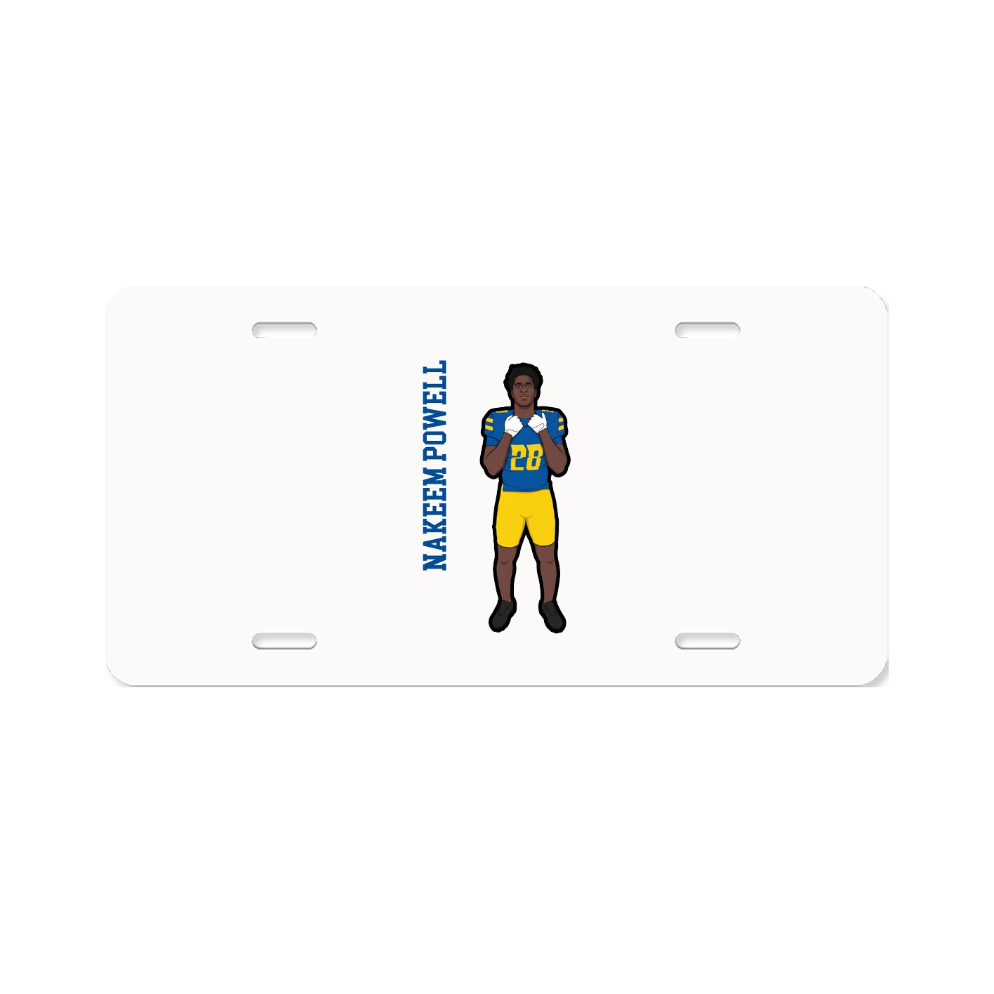 License Plate — Name Vertical in Classic