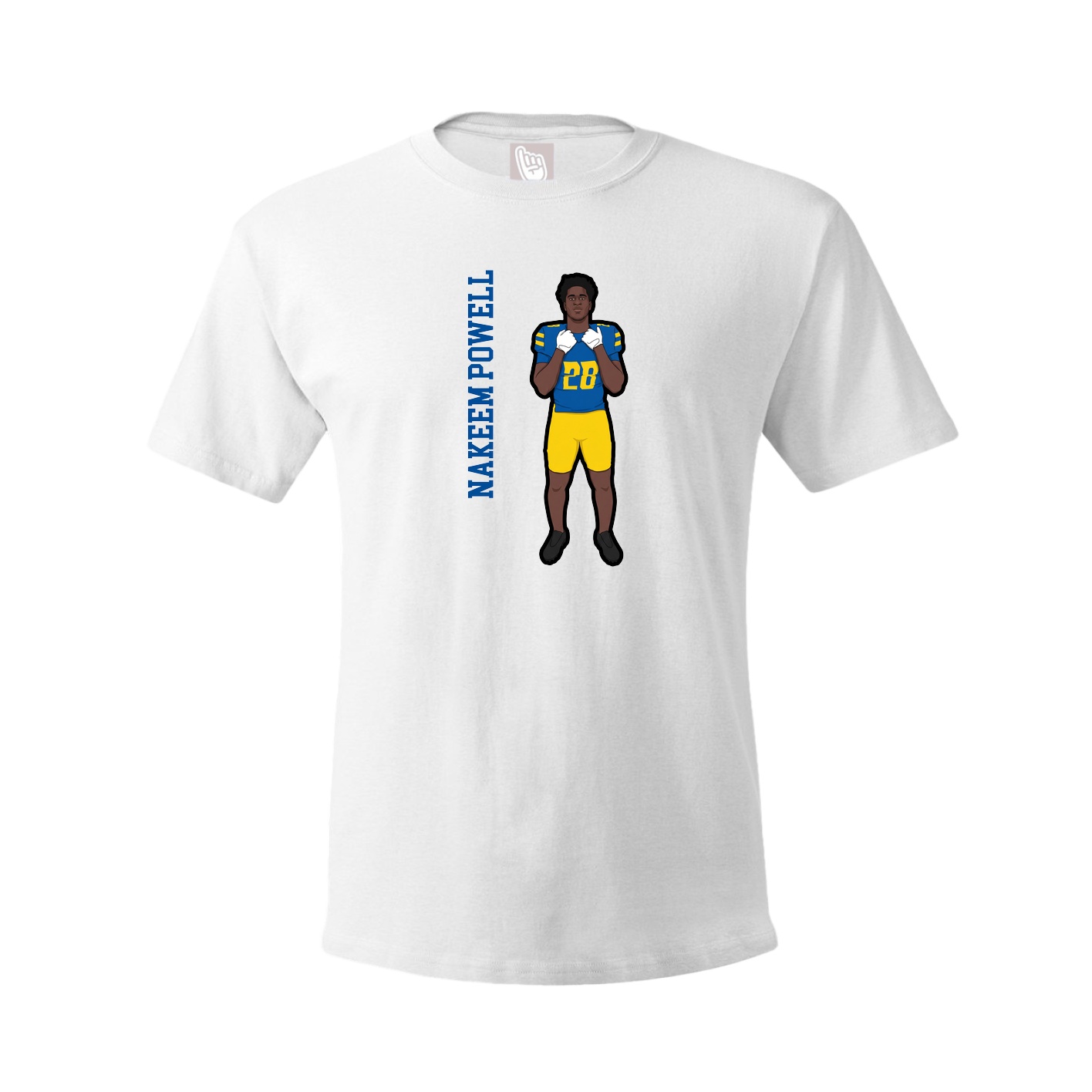 Youth Tee — Name Vertical in White