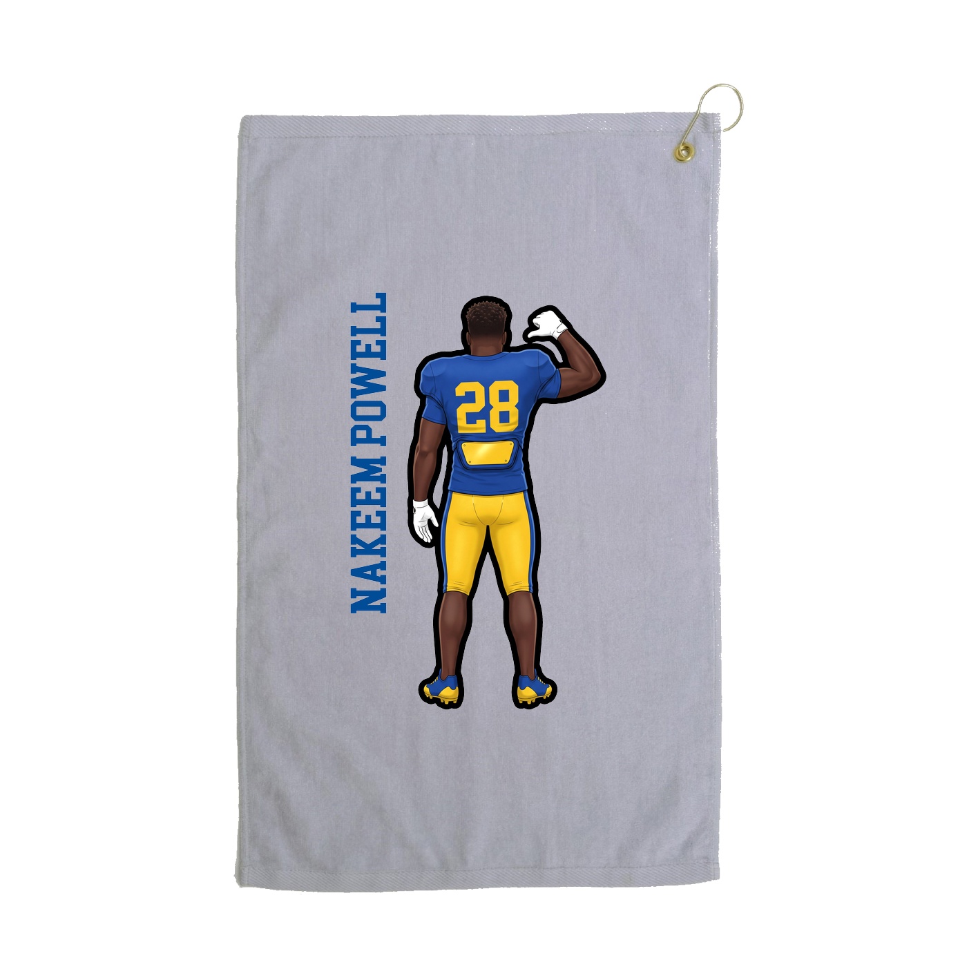 Golf Towel — Name Vertical in Grey