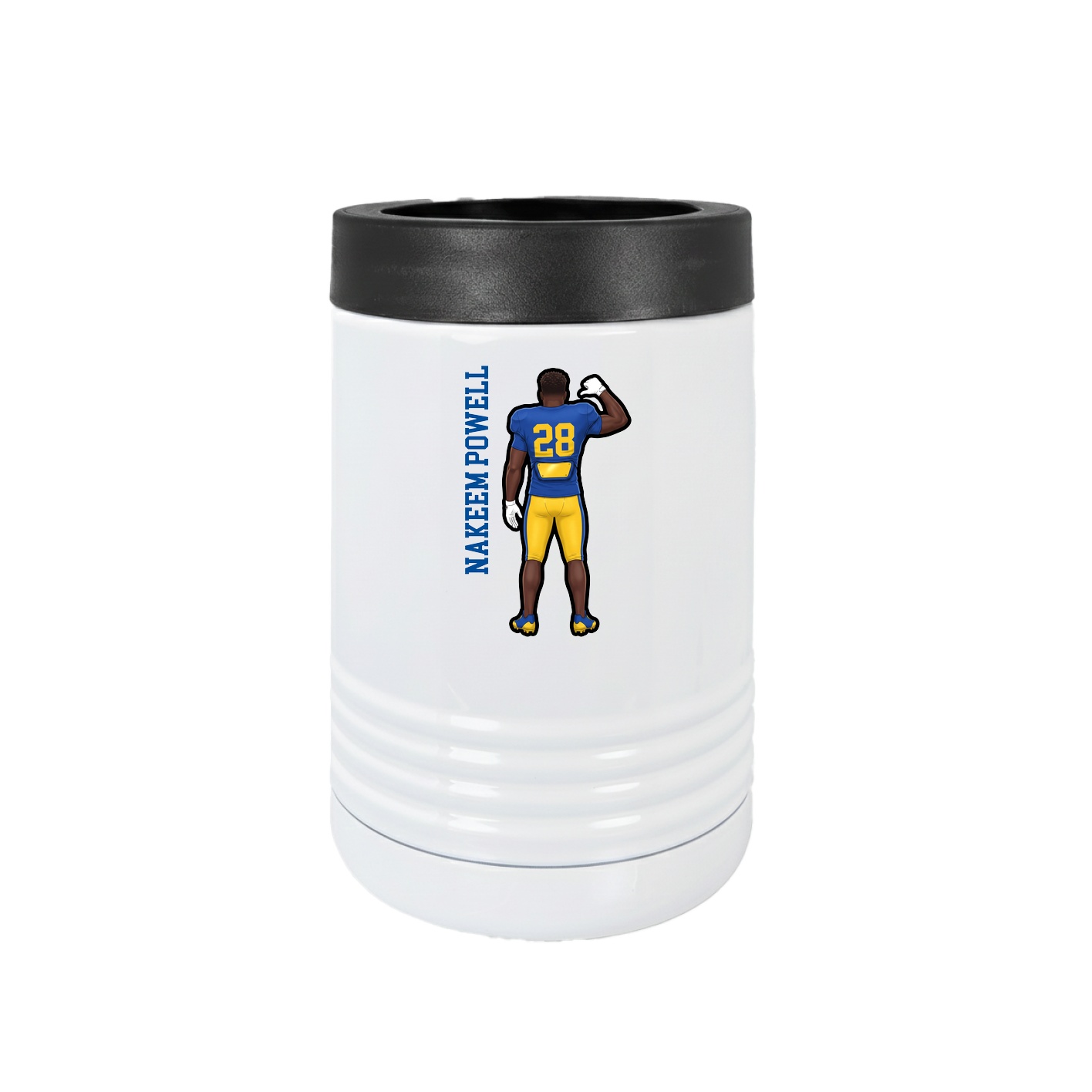 Beverage Holder — Name Vertical in White