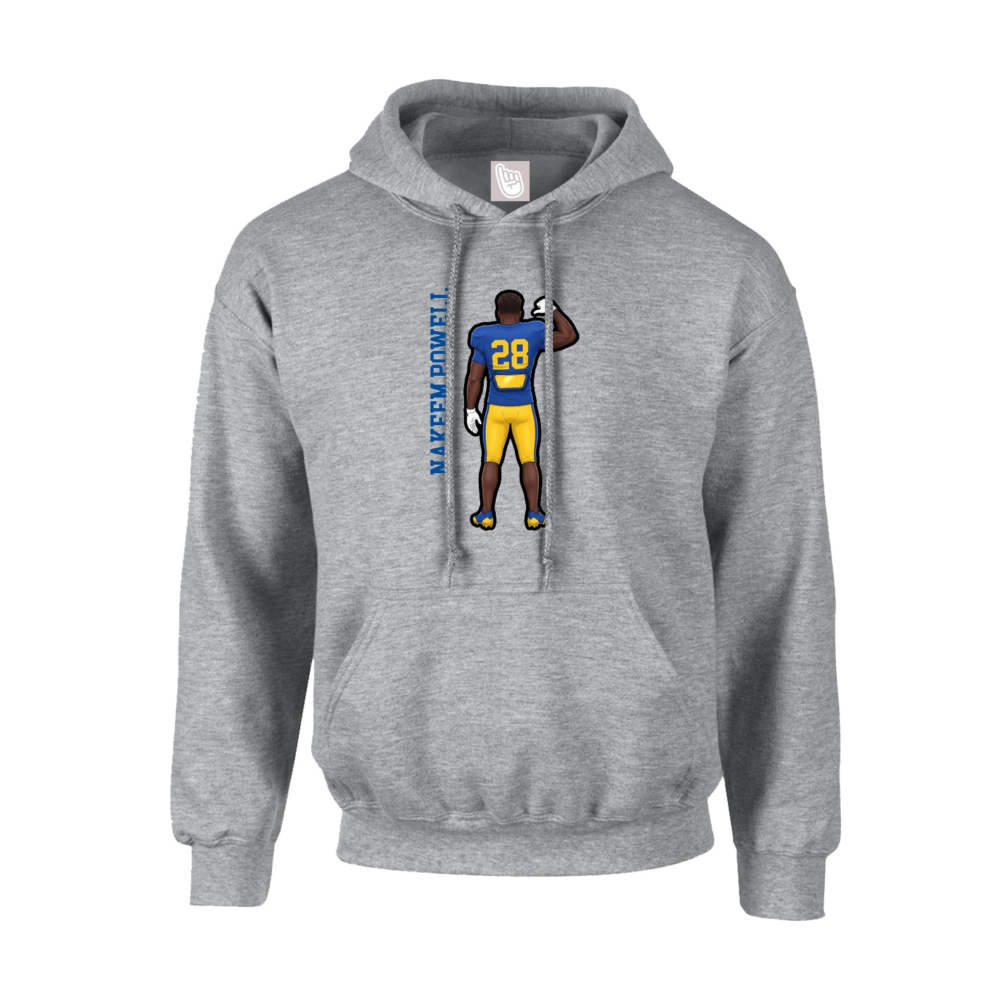 Hoodie — Name Vertical in Grey
