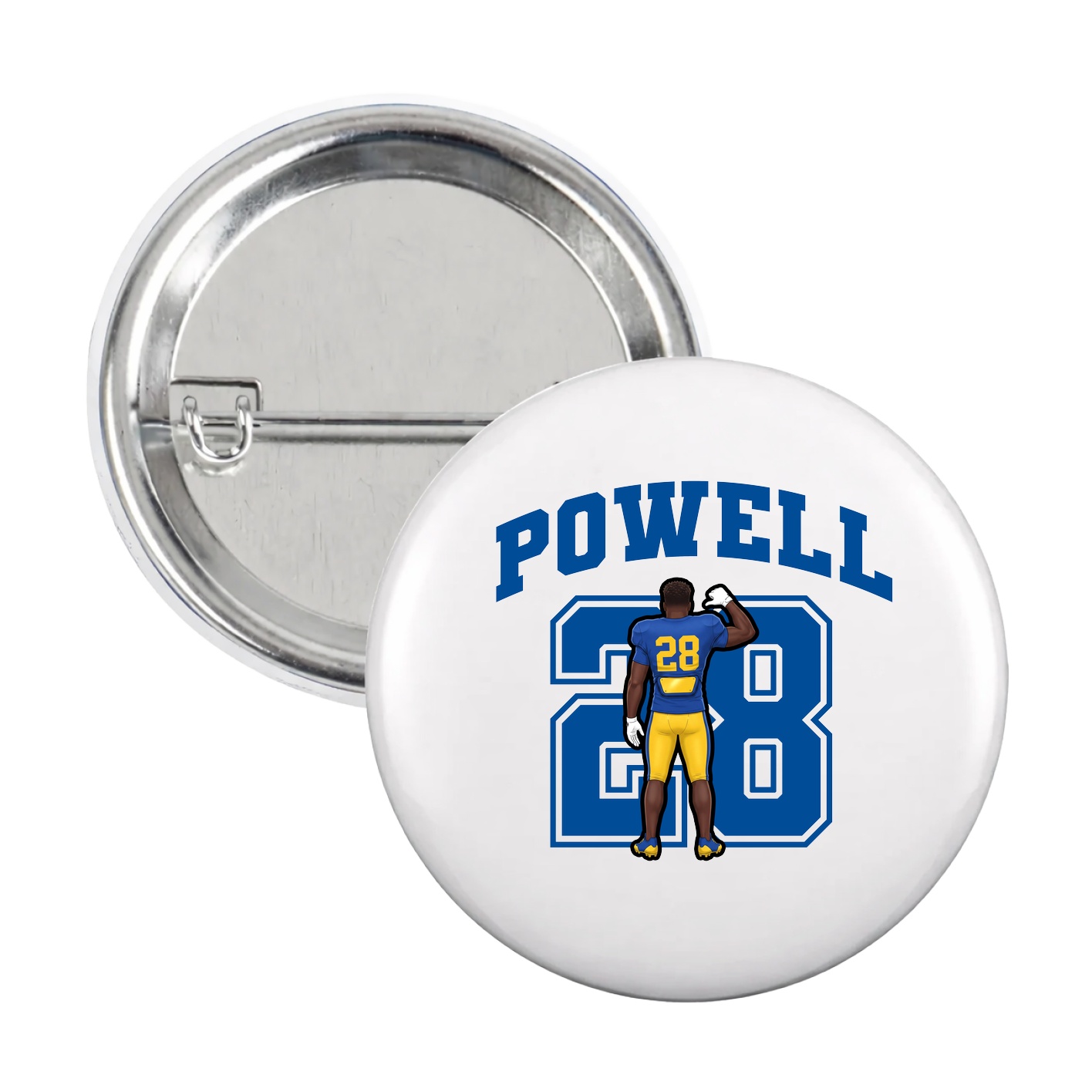 Game Day Button — Number in White