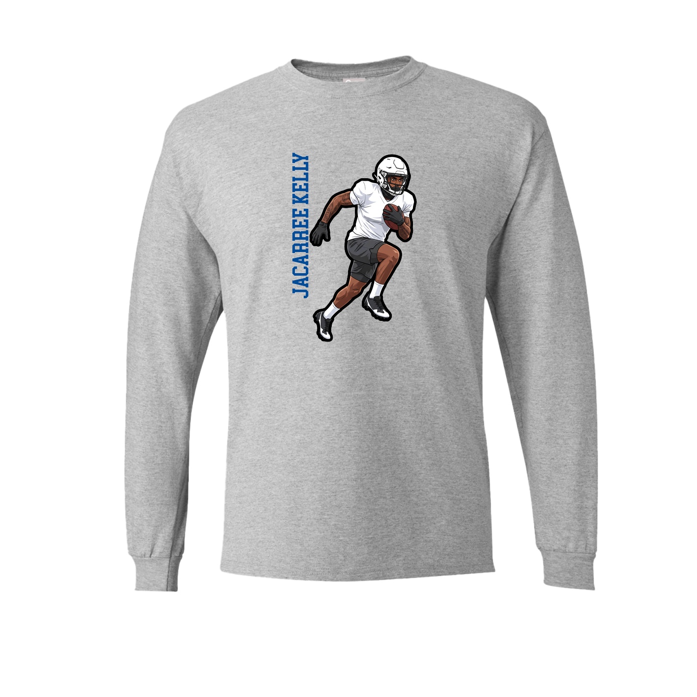 Long Sleeve Tee — Name Vertical in Grey