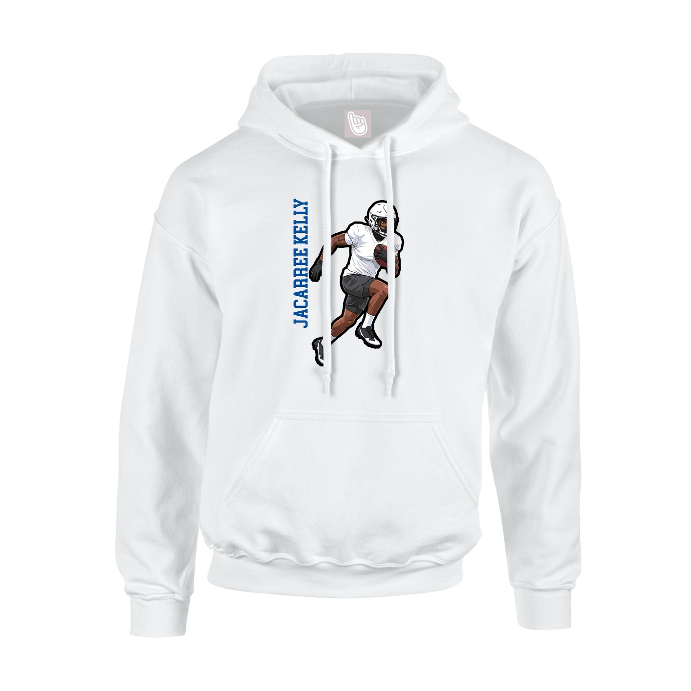 Youth Hoodie — Name Vertical in White