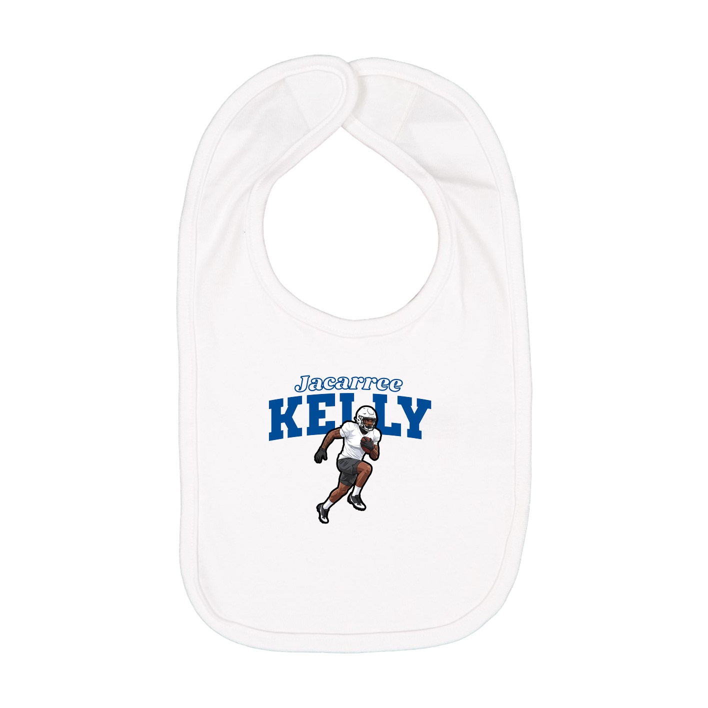 Infant Bib — Name Arch in White