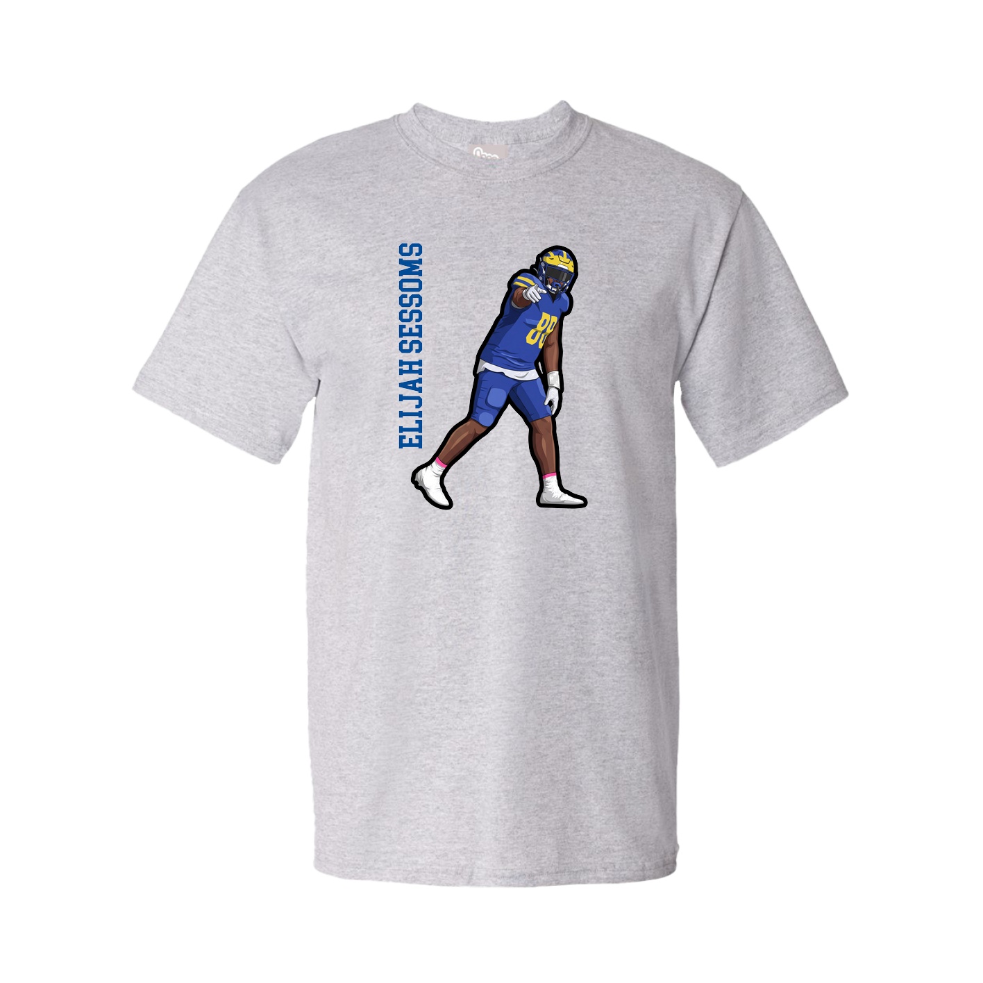 Tee — Name Vertical in Grey