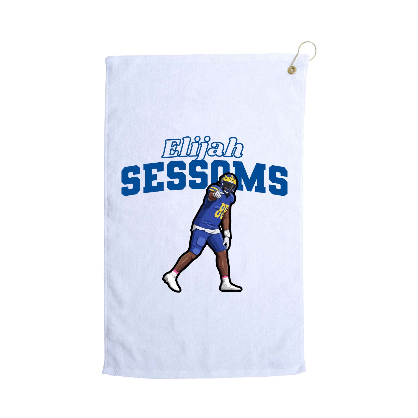 Golf Towel — Name Arch in White