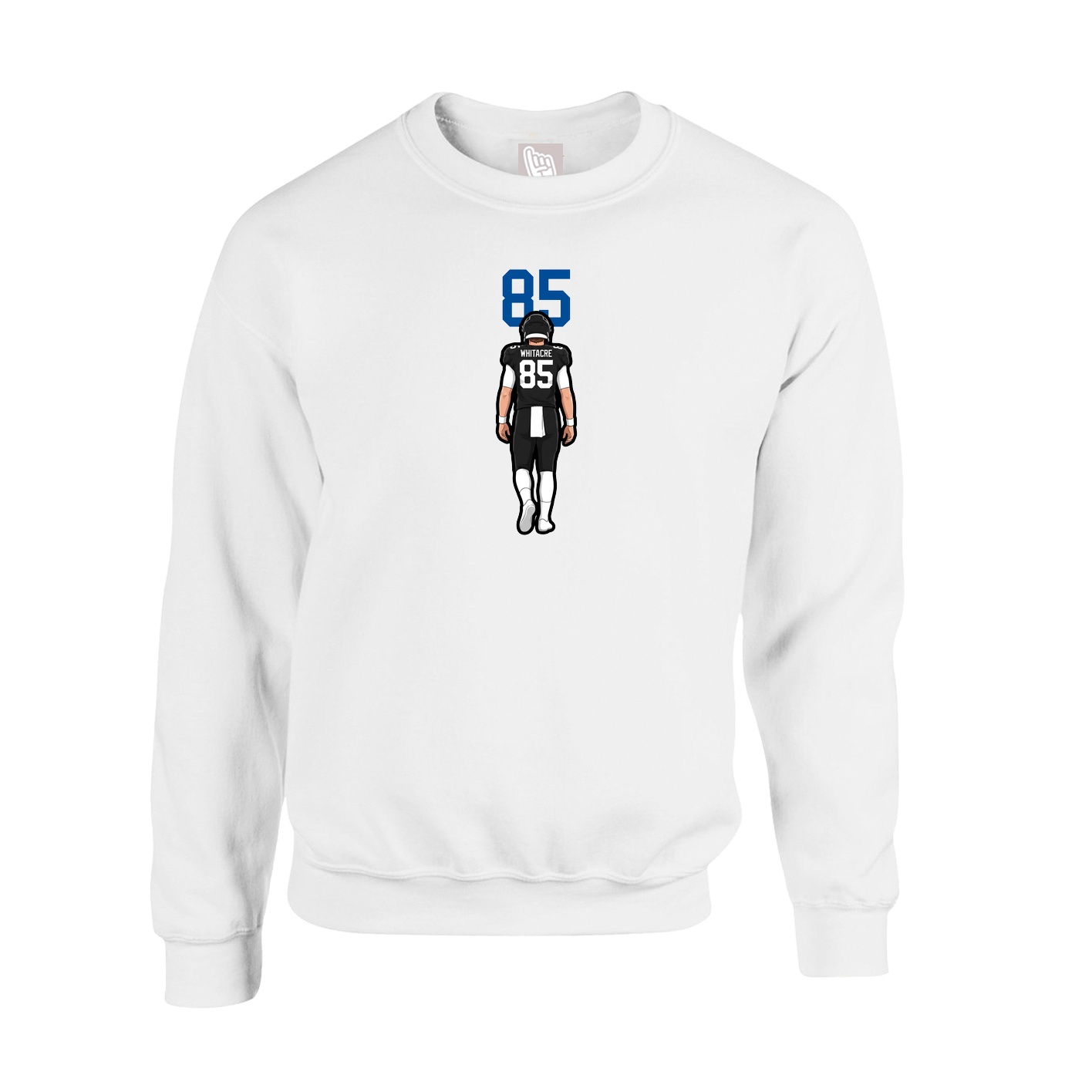Fleece Crew — Number Top in White