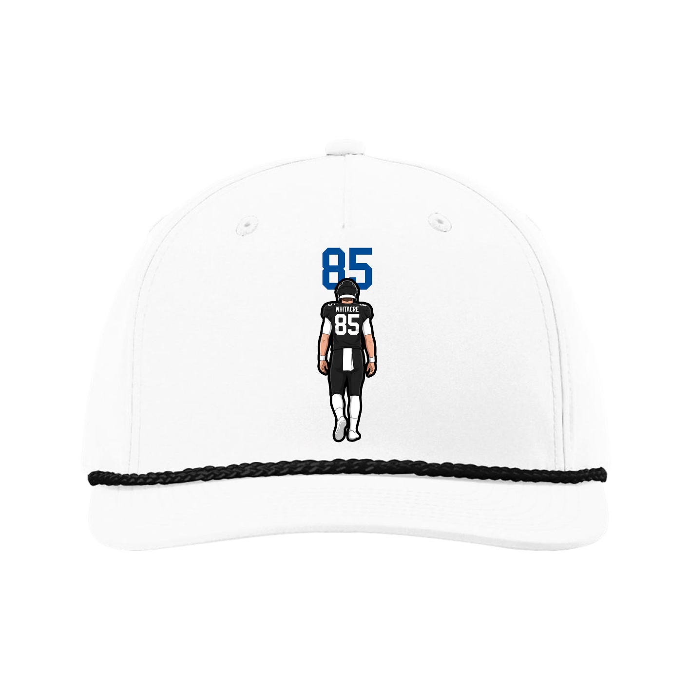 Five-Panel Classic Rope Cap — Number Top in White