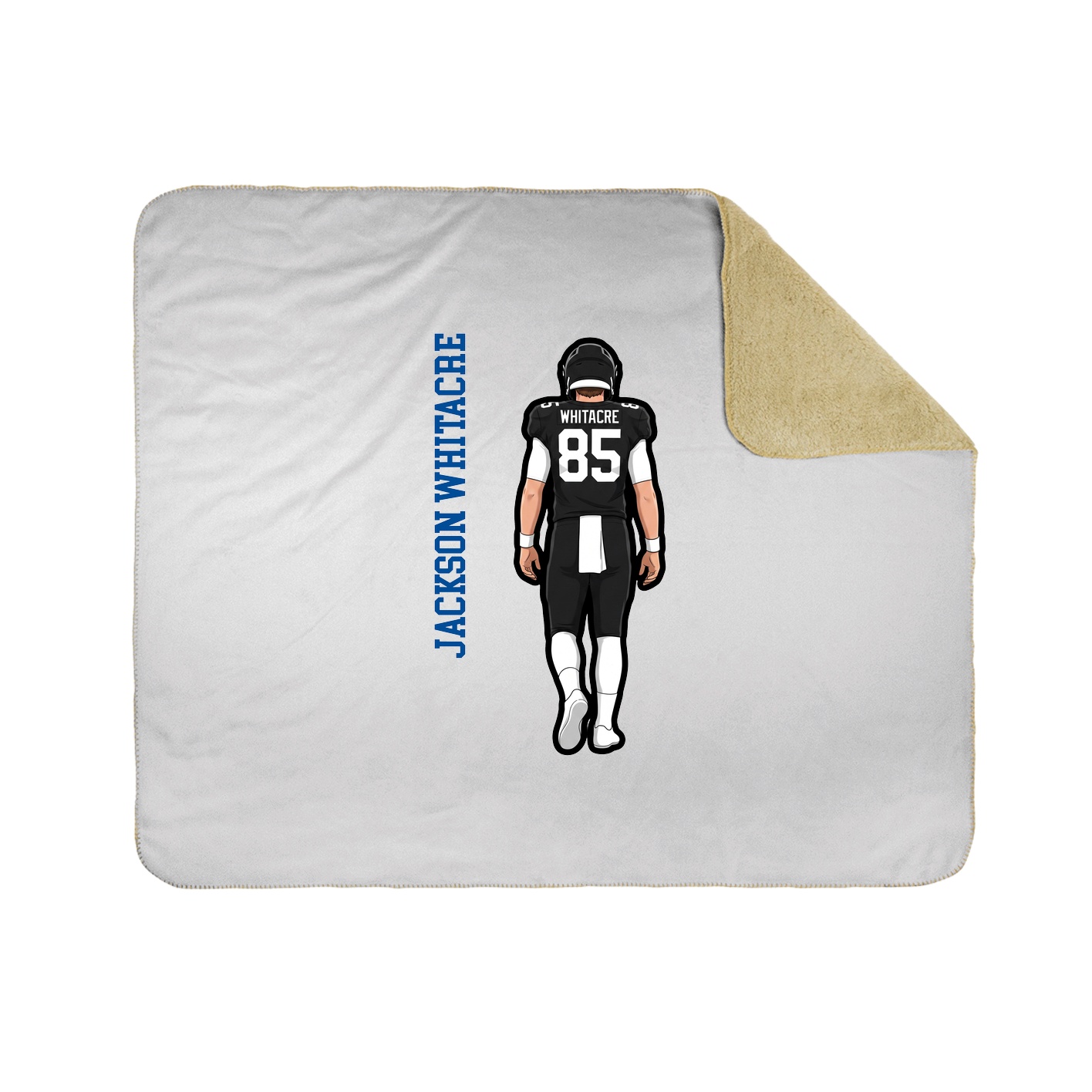 Throw Blanket — Name Vertical in White
