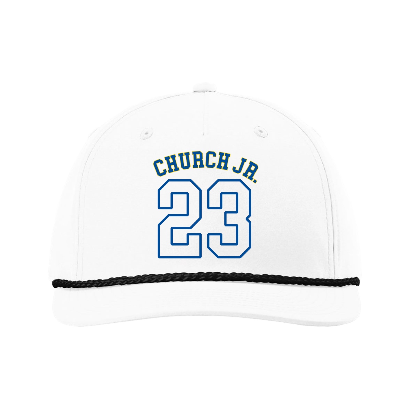 Five-Panel Classic Rope Cap — Shirsey Arch in White