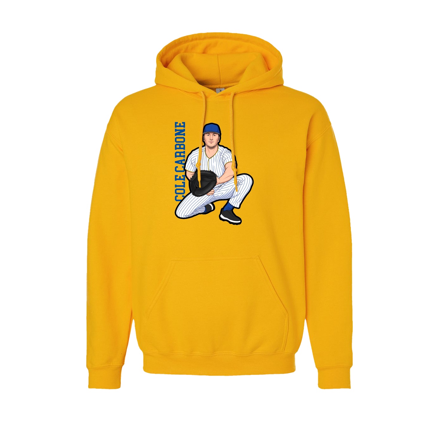 Youth Hoodie — Name Vertical in Gold