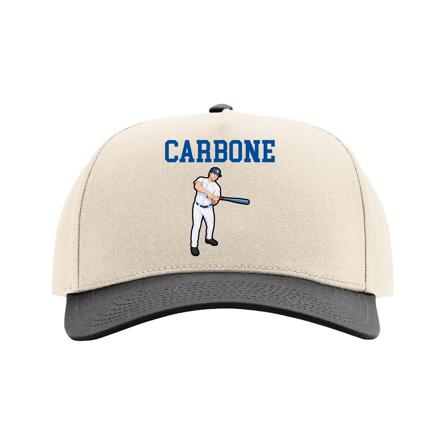 Full Fabric Five-Panel Champ Cap — Shirsey in Cream/Black
