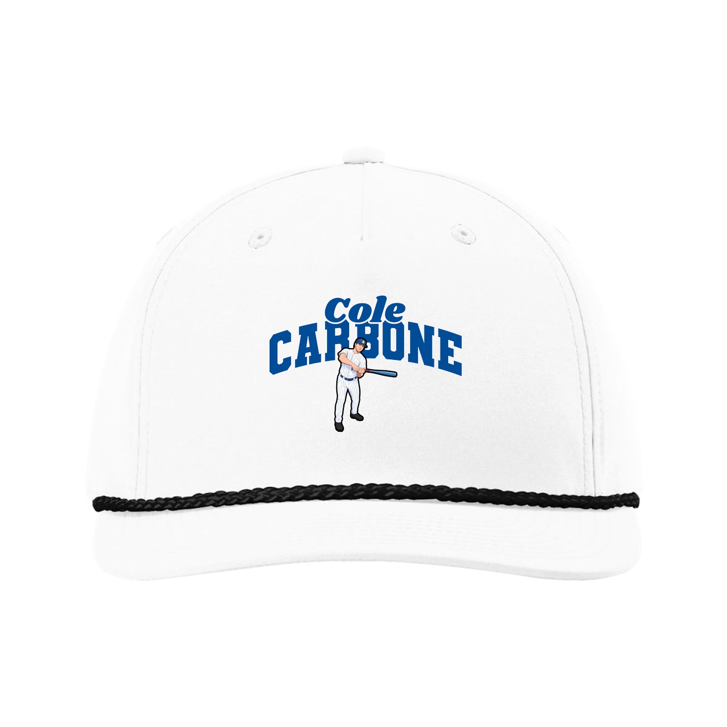 Five-Panel Classic Rope Cap — Signature Arch in White