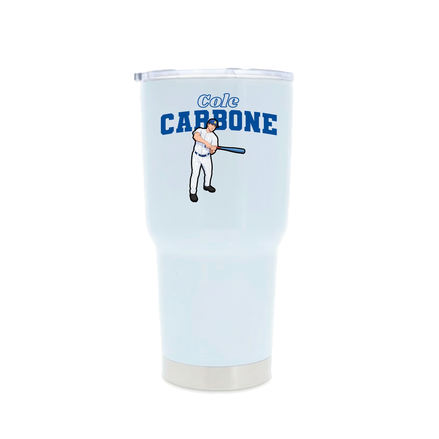 30oz Stainless Steel Tumbler — Name Arch in White