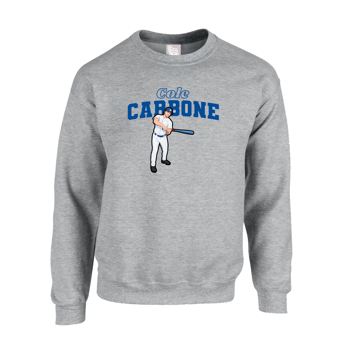 Fleece Crew — Name Arch in Grey