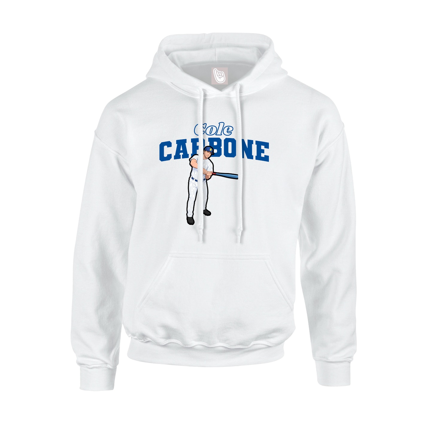 Youth Hoodie — Name Arch in White