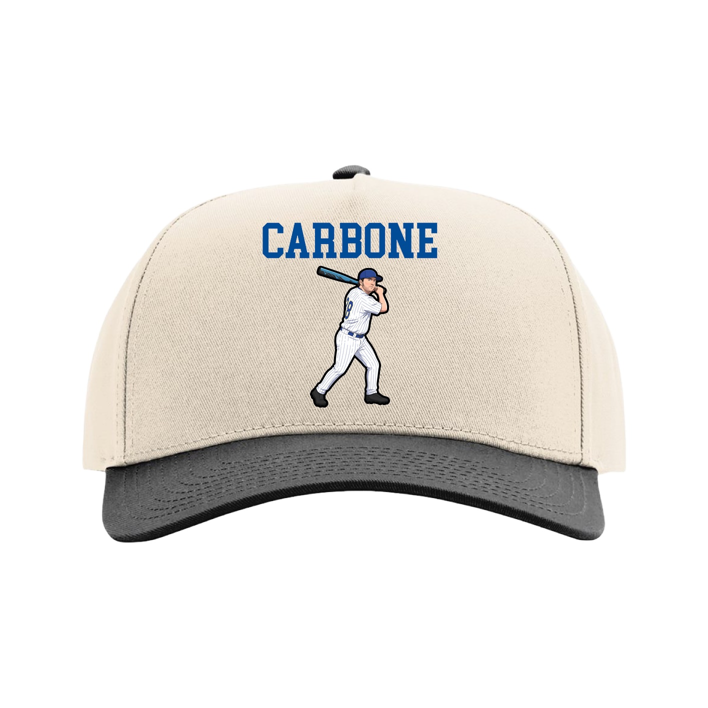 Full Fabric Five-Panel Champ Cap — Shirsey in Cream/Black