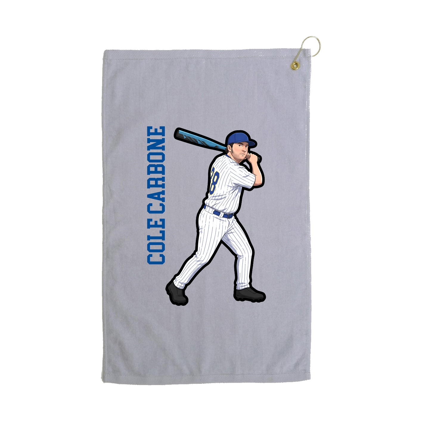 Golf Towel — Name Vertical in Grey