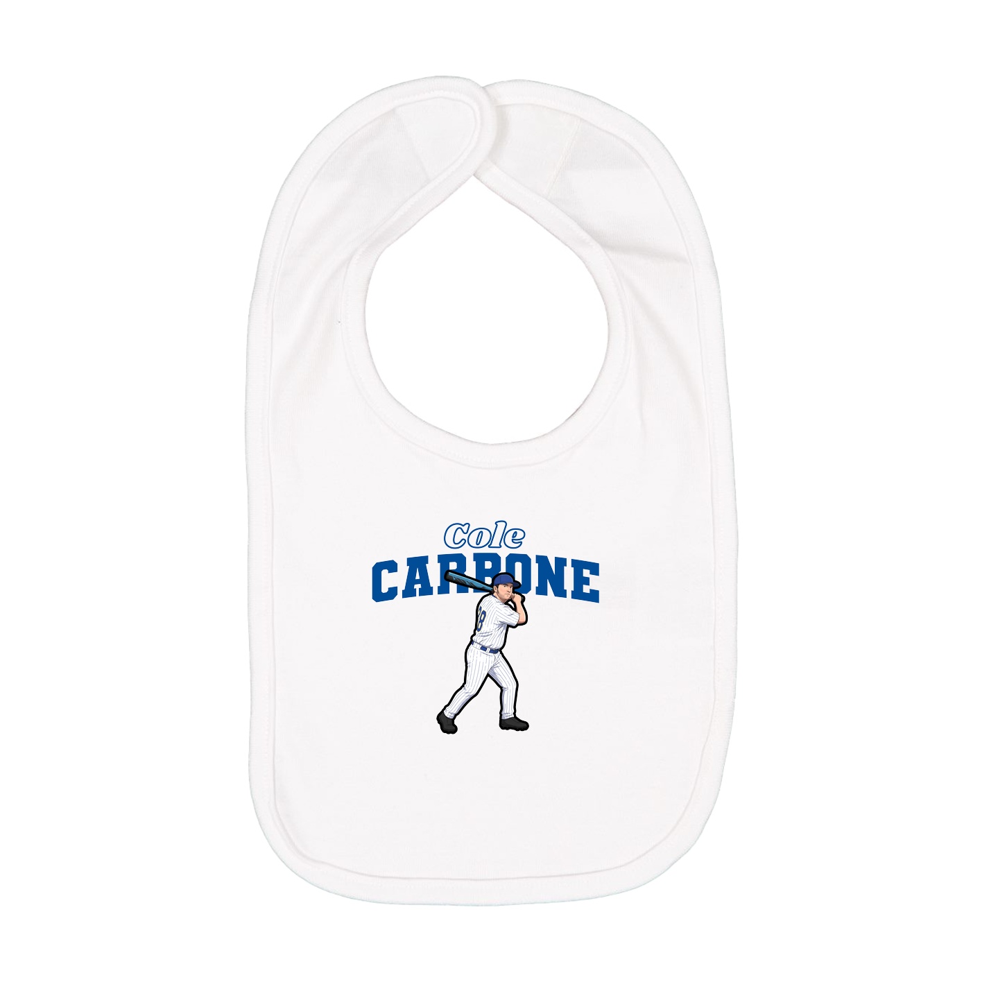 Infant Bib — Name Arch in White