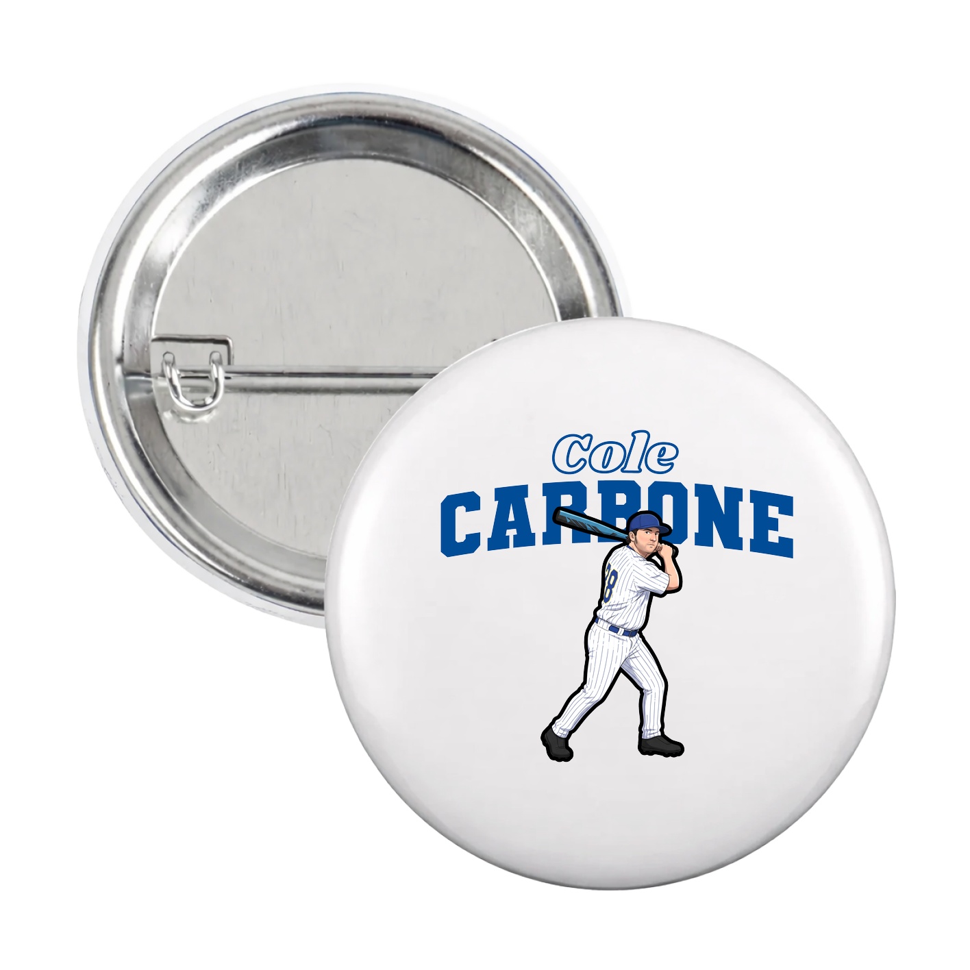 Game Day Button — Name Arch in White