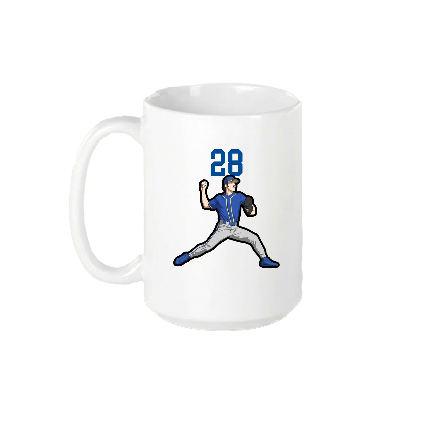 15oz Coffee Mug — Number Top in White