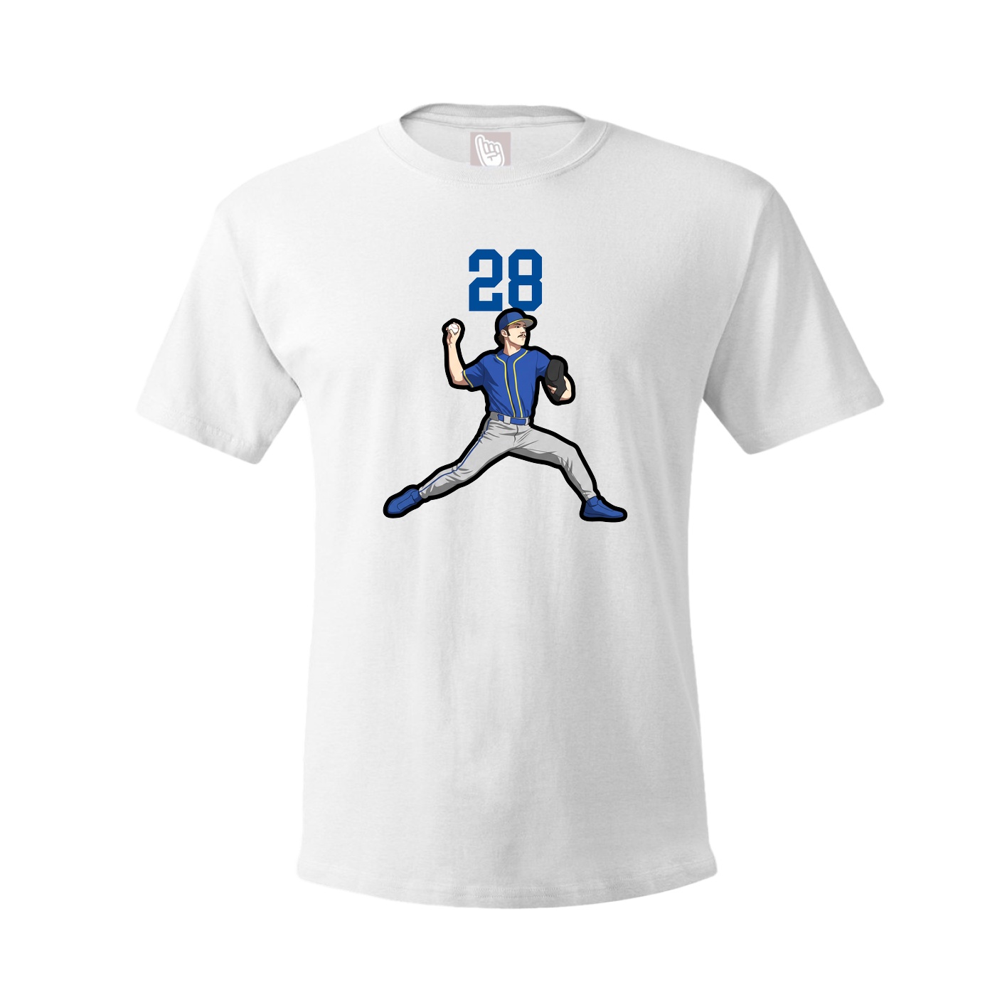 Youth Tee — Number Top in White