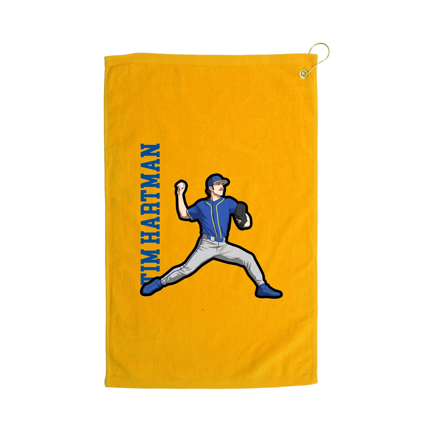 Golf Towel — Name Vertical in Gold