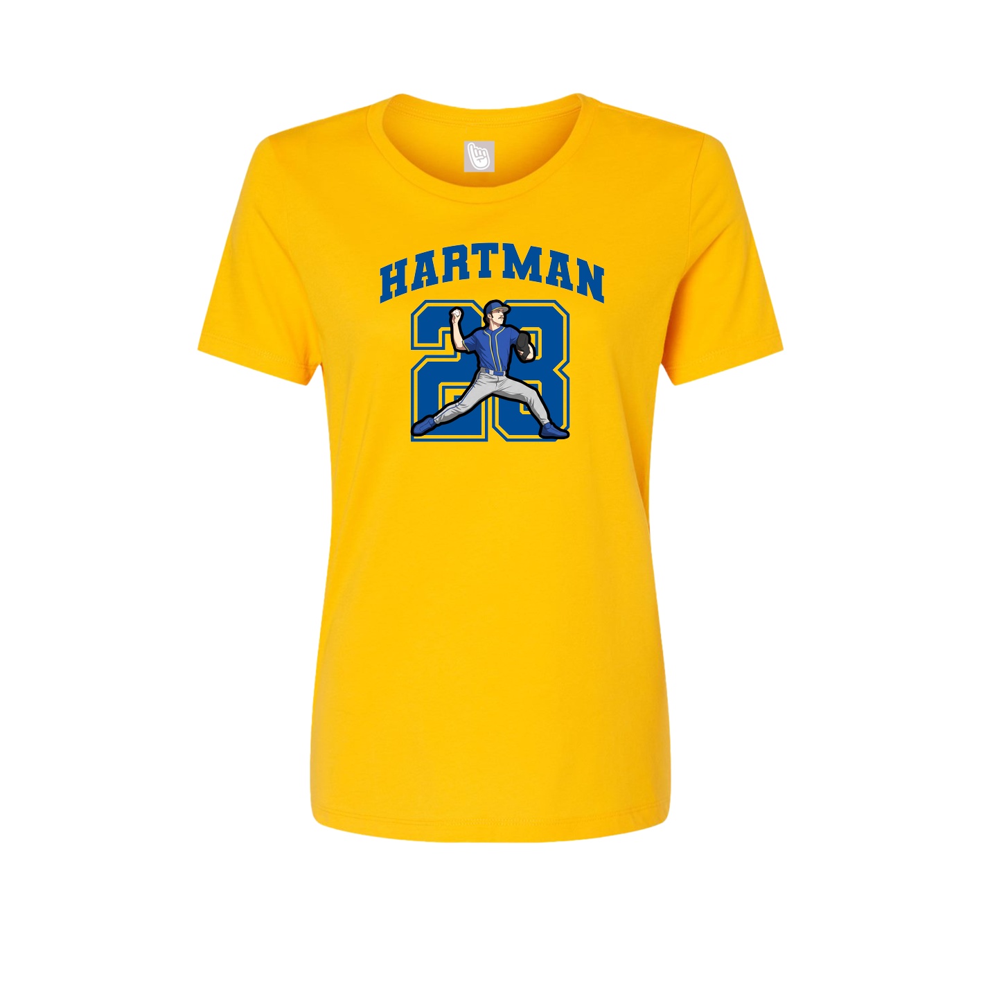 Fitted Women's Tee — Number in Gold