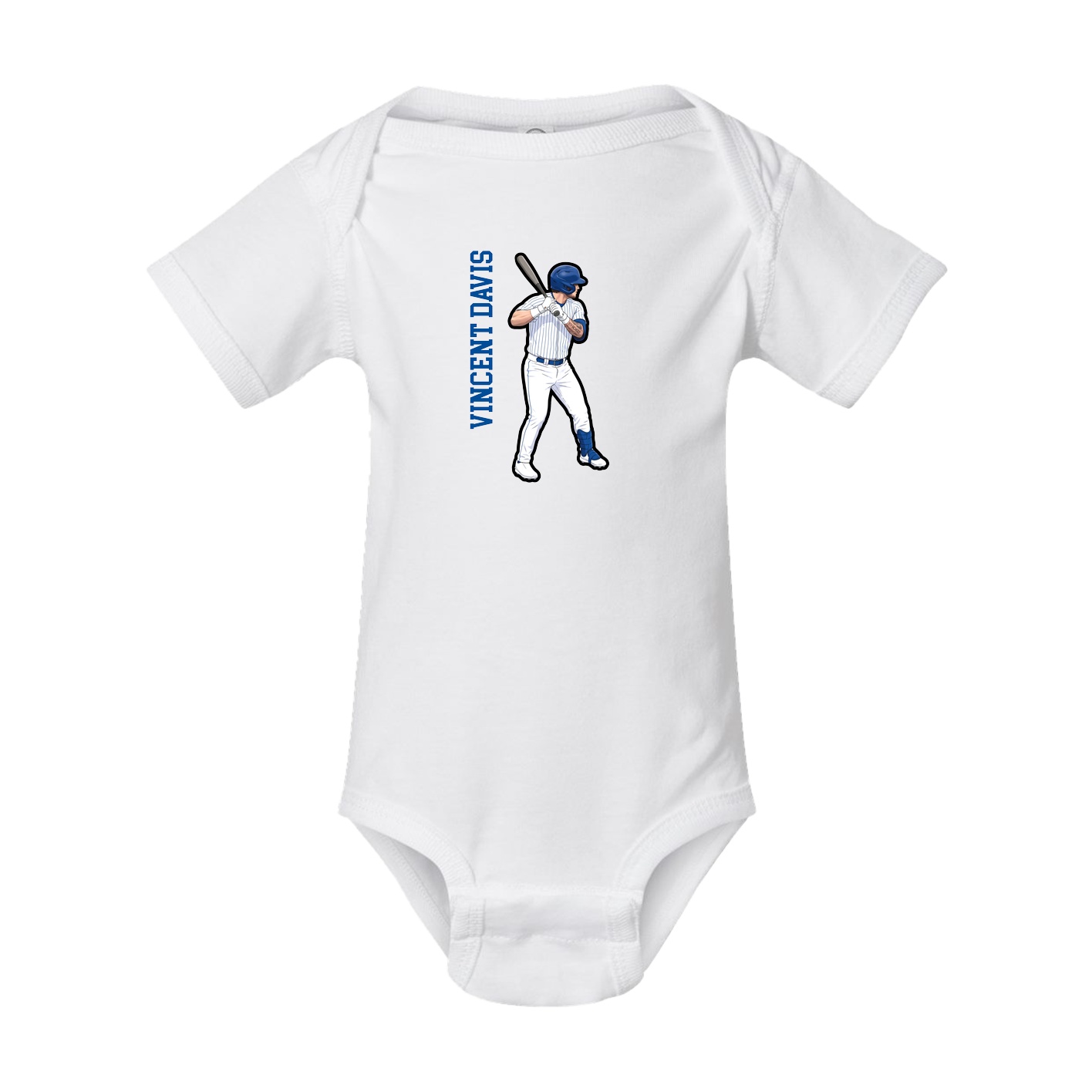 Baby Onesie — Name Vertical in White