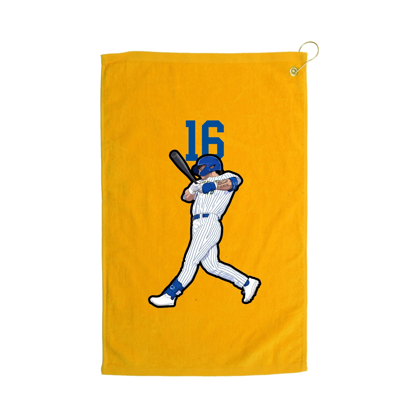 Golf Towel — Number Top in Gold