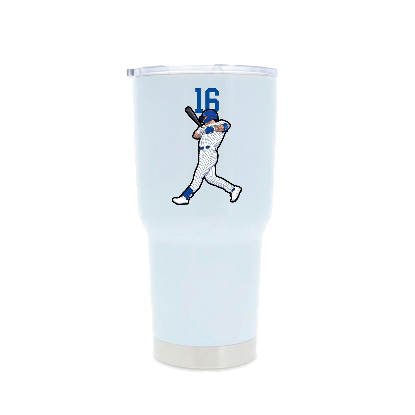 30oz Stainless Steel Tumbler — Number Top in White