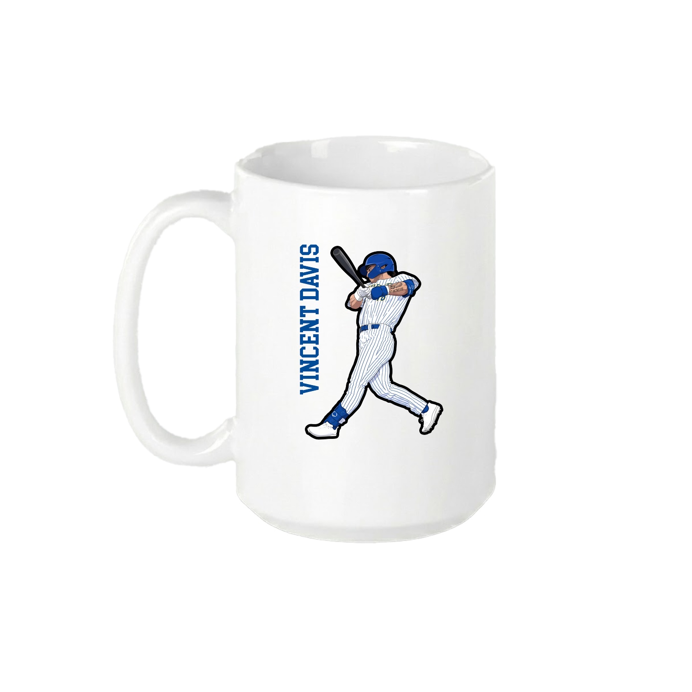 15oz Coffee Mug — Name Vertical in White
