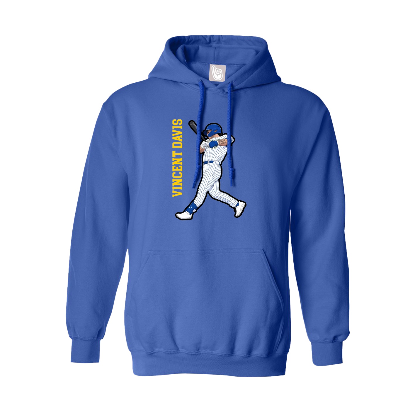 Hoodie — Name Vertical in Royal