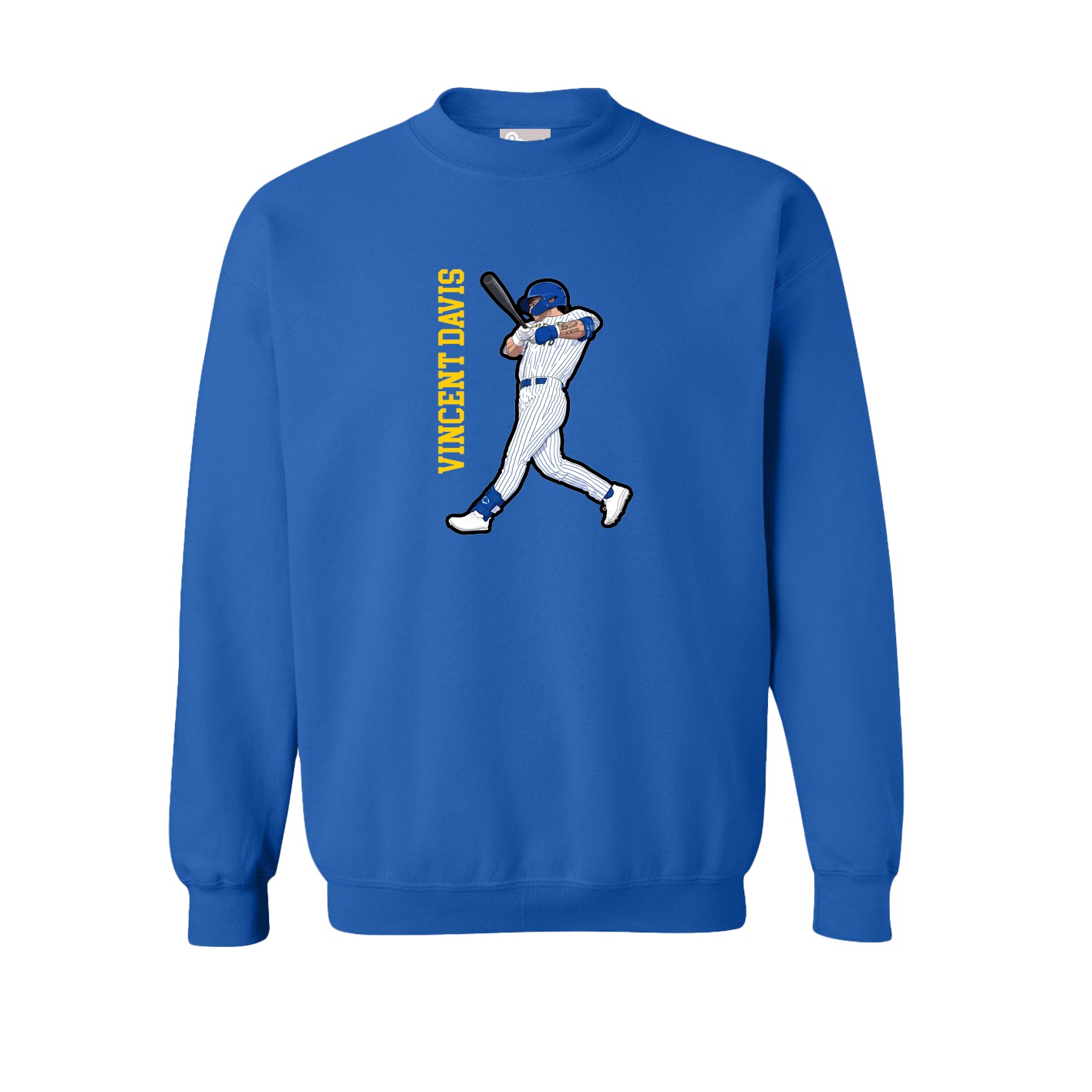 Fleece Crew — Name Vertical in Royal