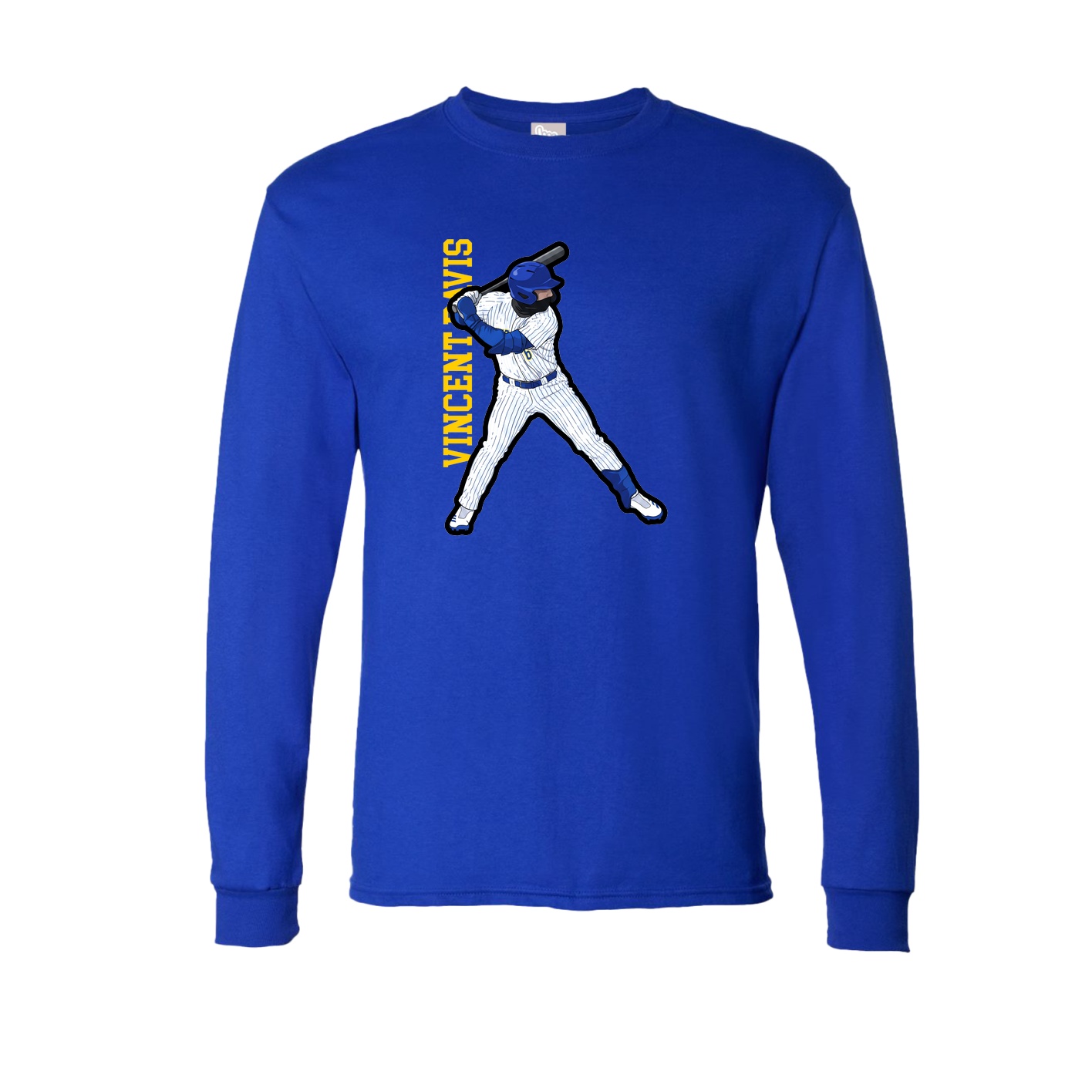 Long Sleeve Tee — Name Vertical in Royal