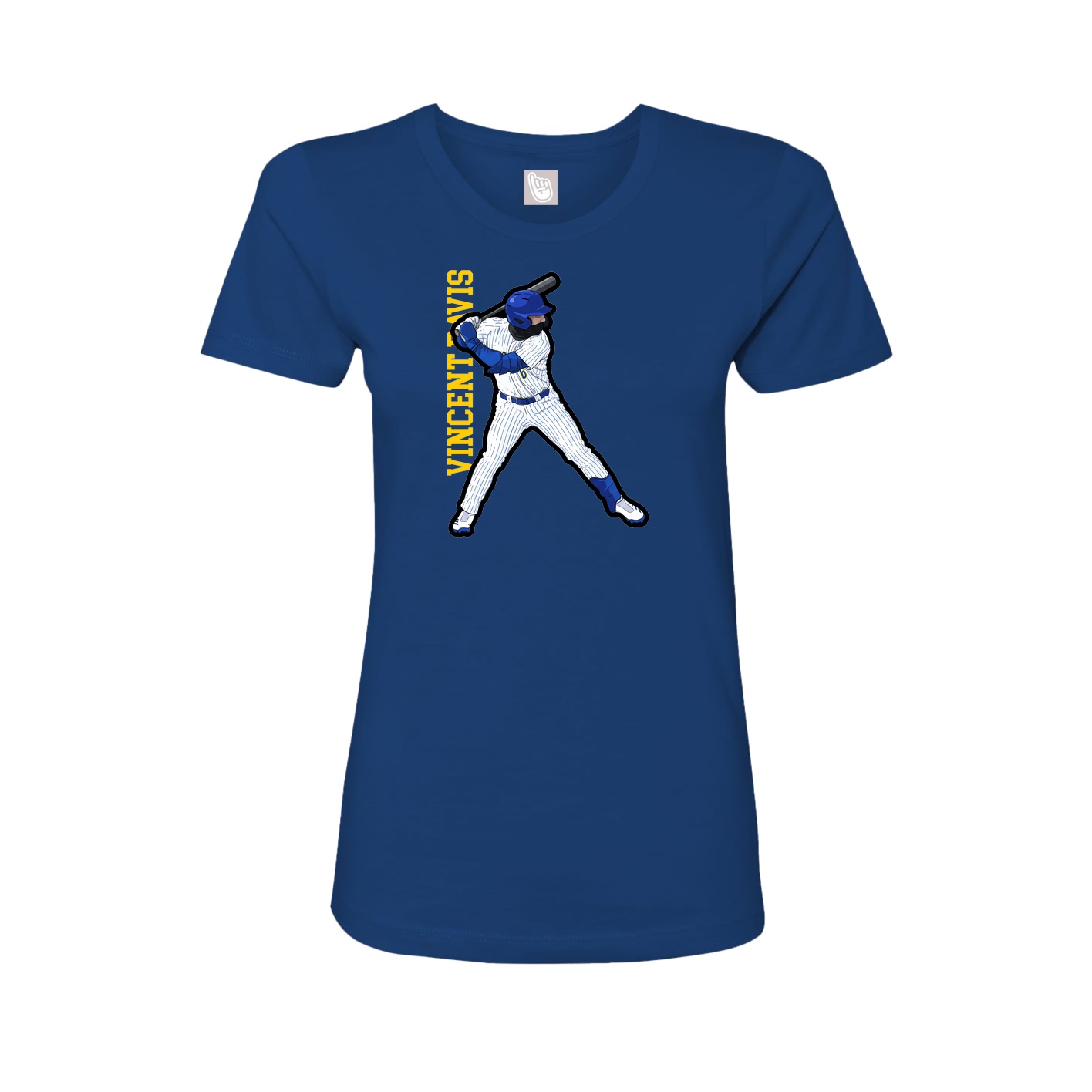 Womens Tee — Name Vertical in Royal