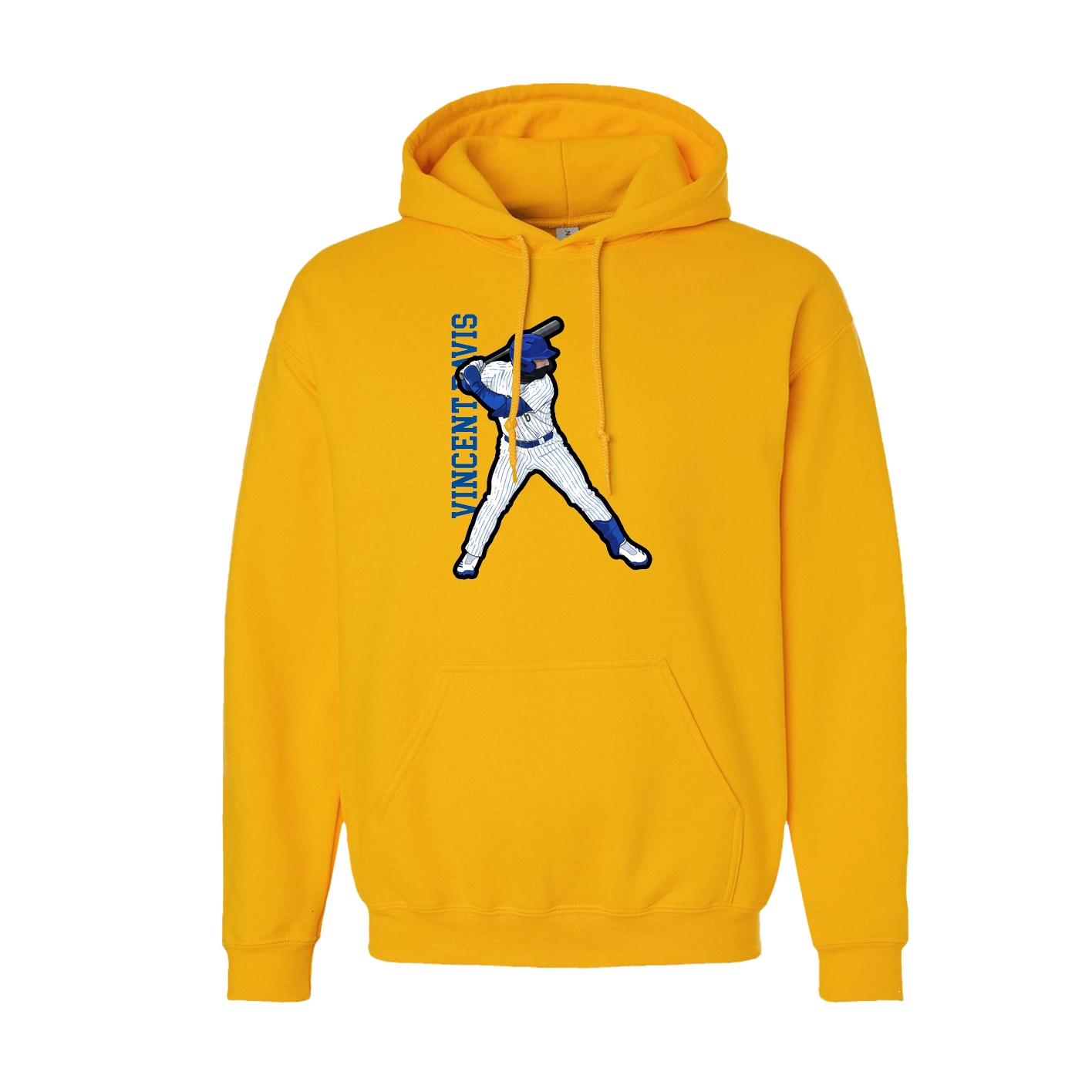 Youth Hoodie — Name Vertical in Gold
