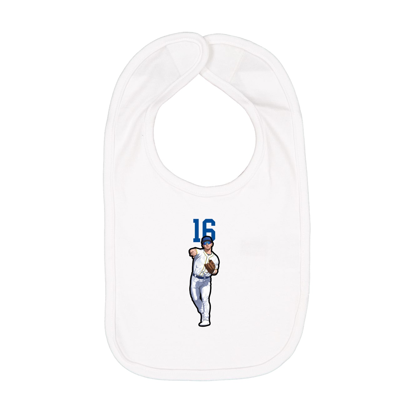 Infant Bib — Number Top in White