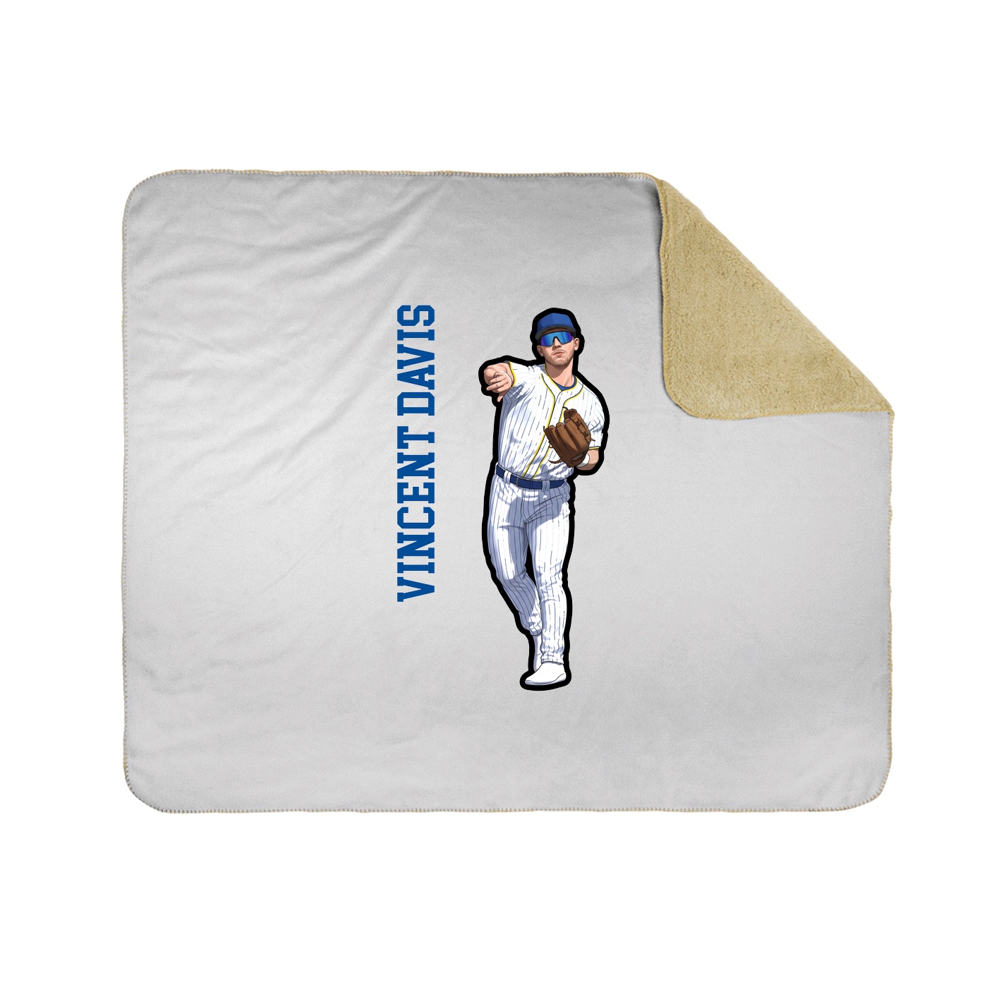 Throw Blanket — Name Vertical in White