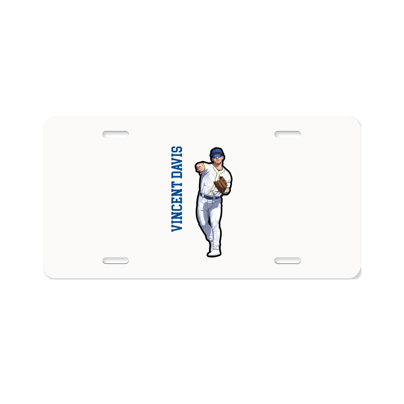 License Plate — Name Vertical in Classic