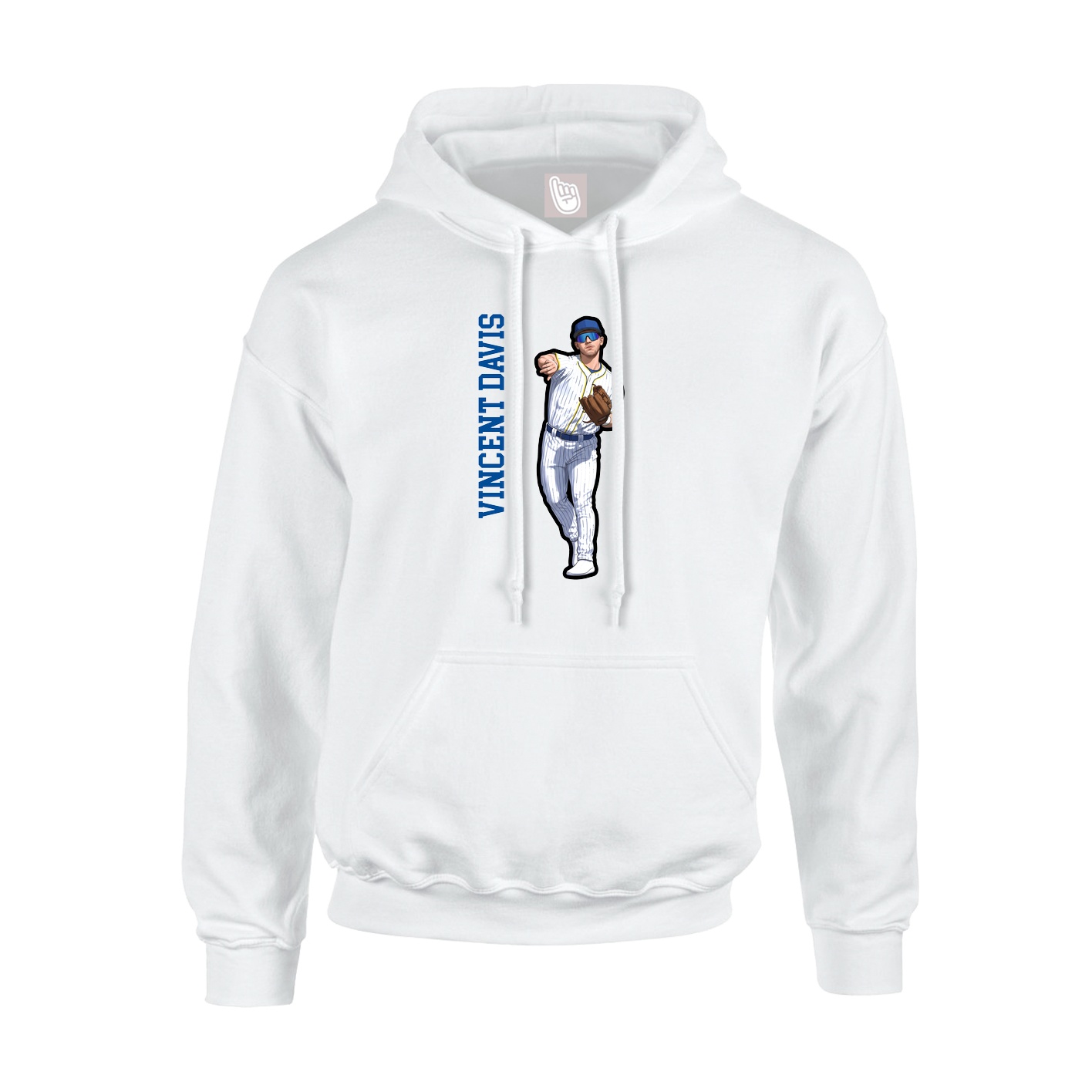 Youth Hoodie — Name Vertical in White