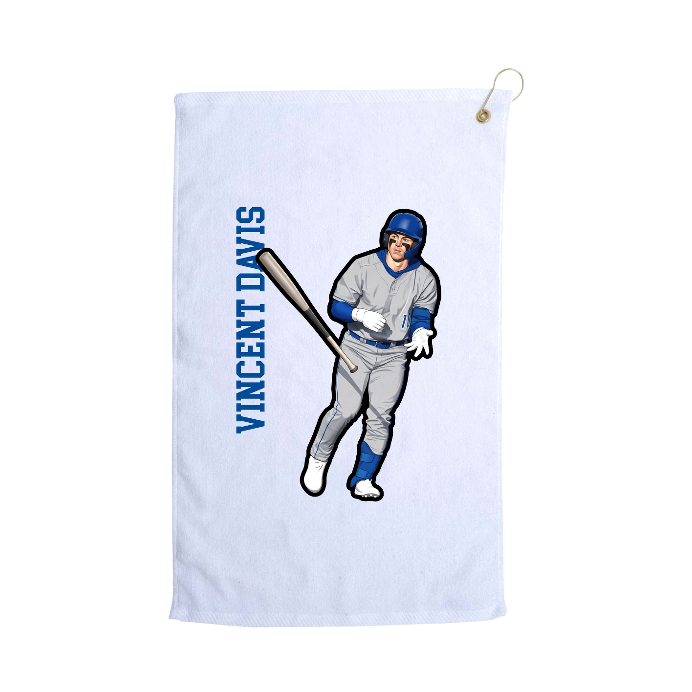 Golf Towel — Name Vertical in White