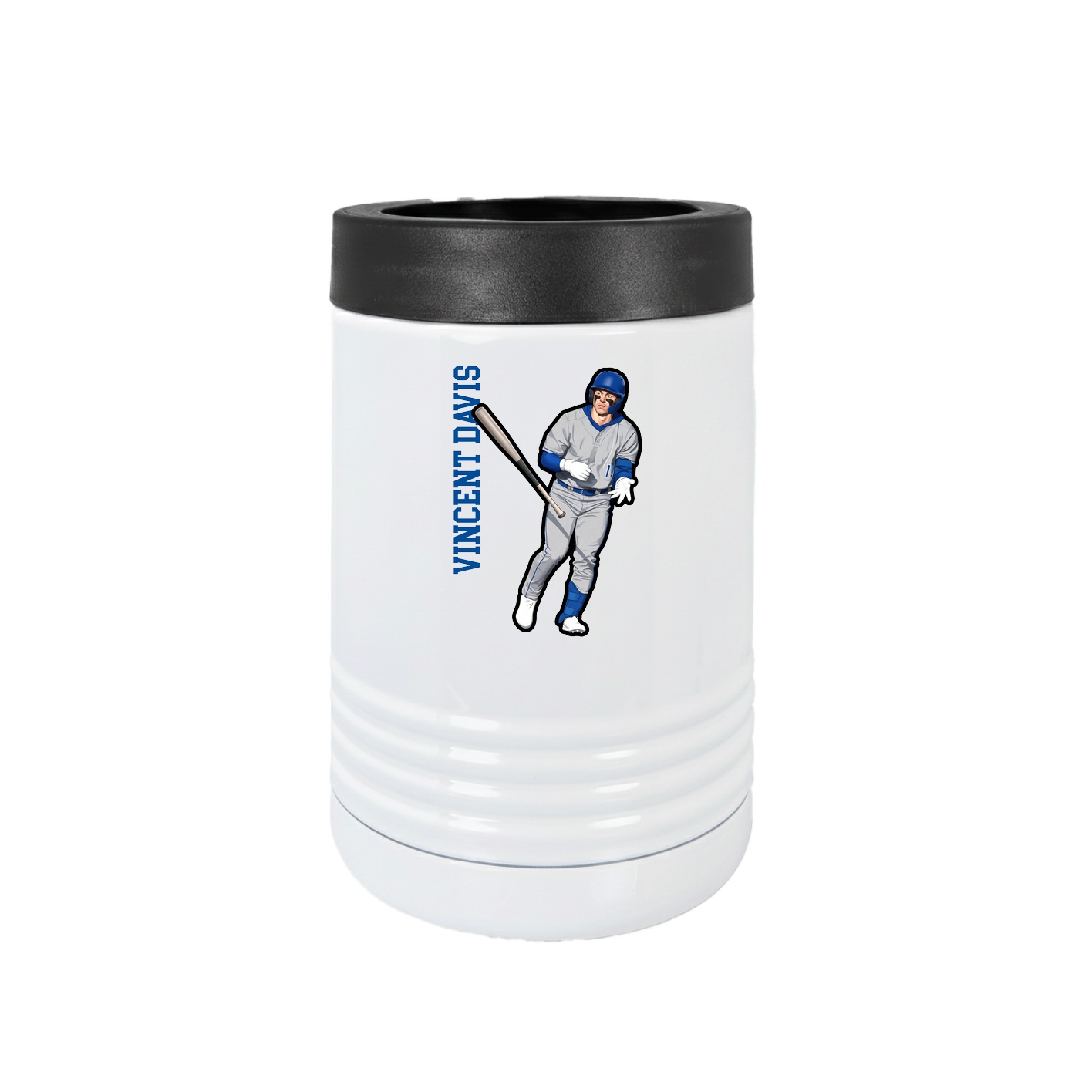 Beverage Holder — Name Vertical in White