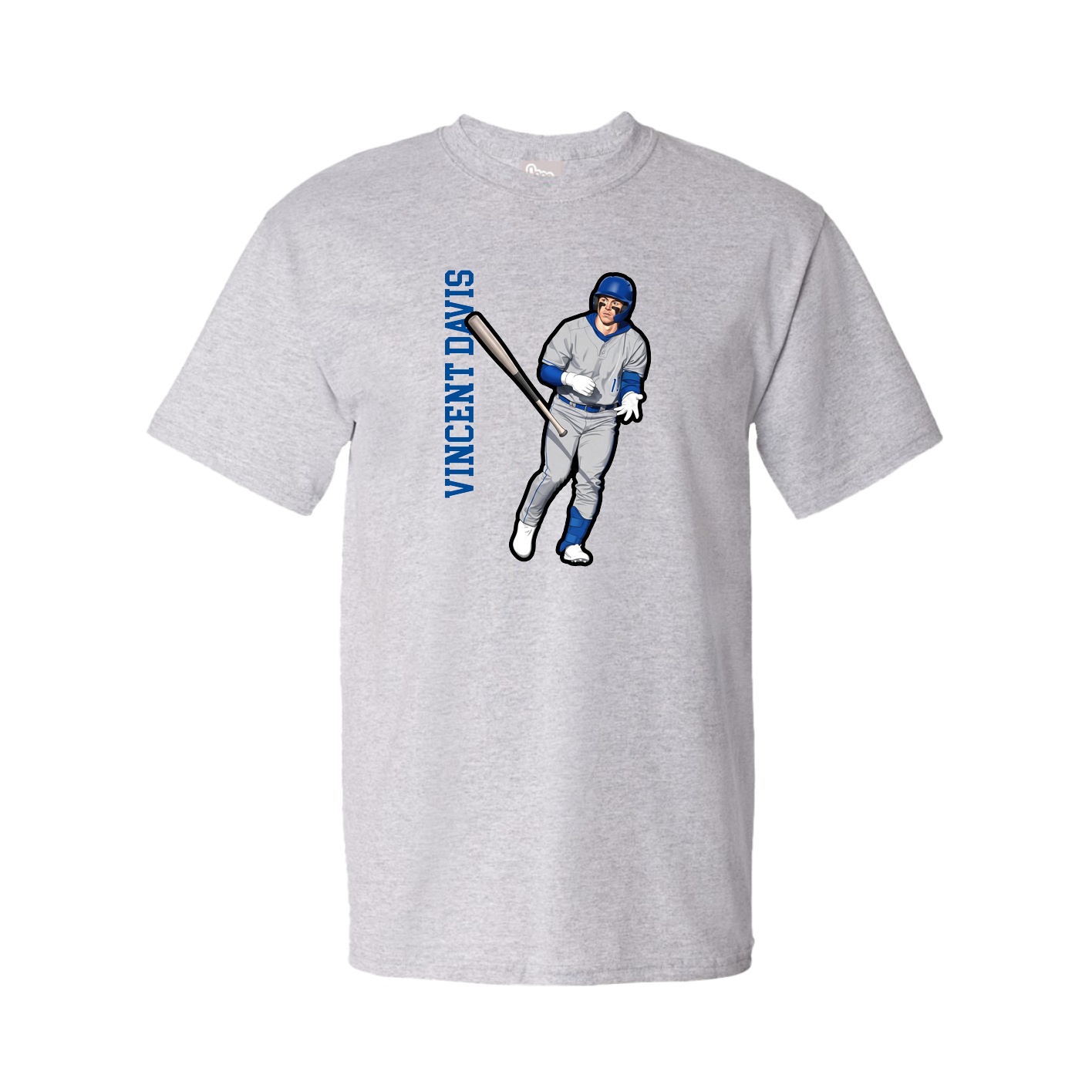 Youth Tee — Name Vertical in Grey