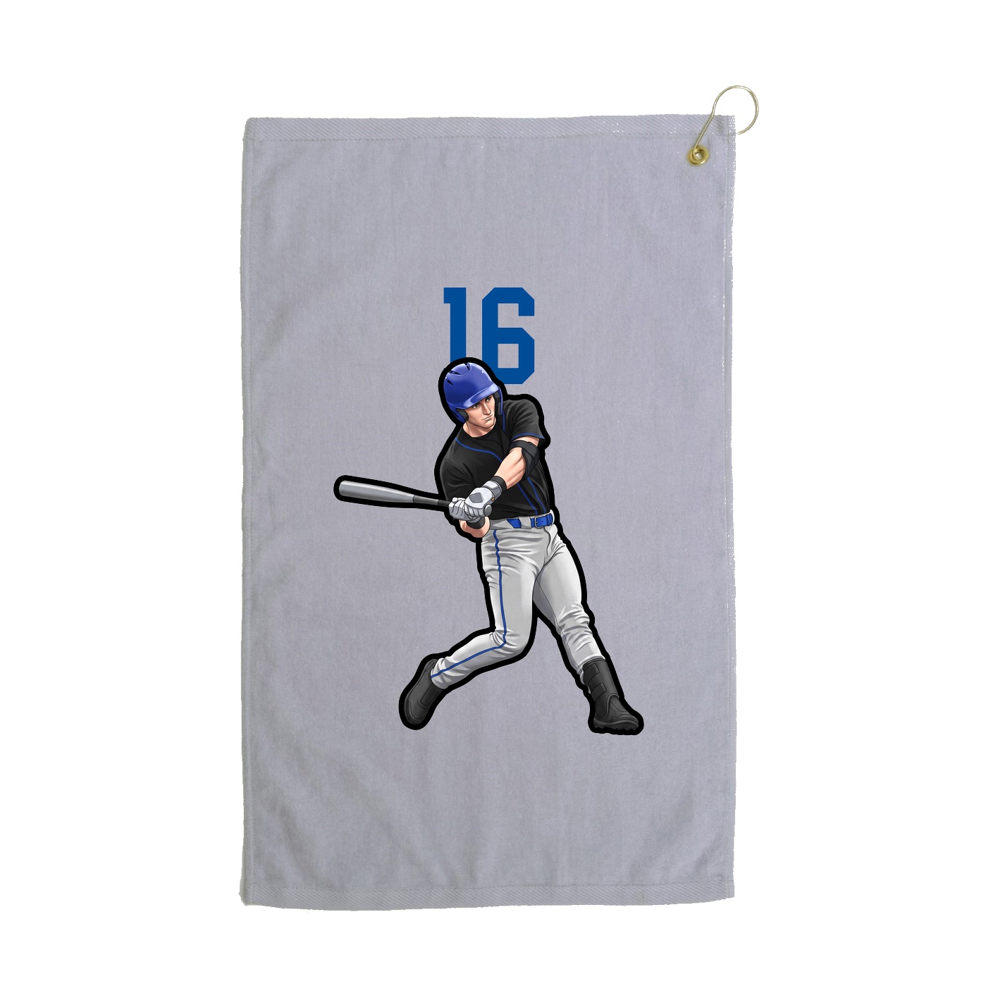 Golf Towel — Number Top in Grey