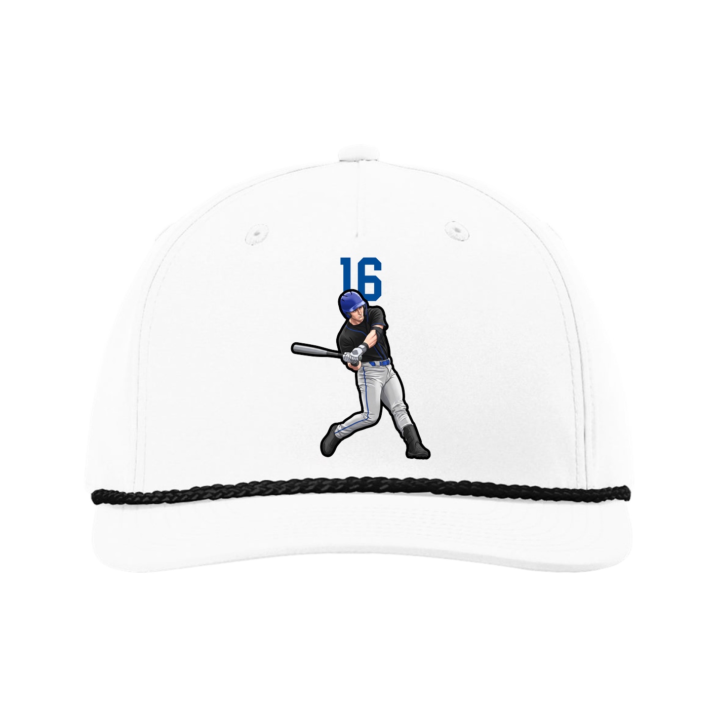 Five-Panel Classic Rope Cap — Number Top in White