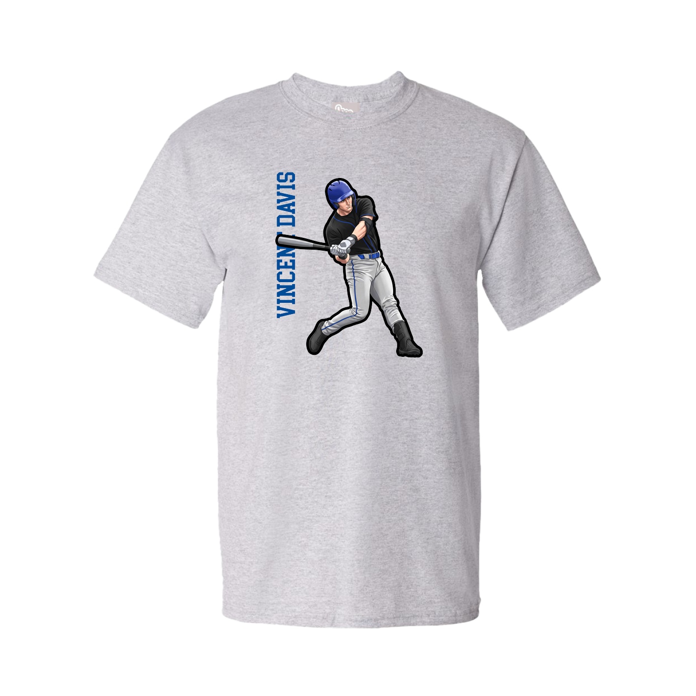Tee — Name Vertical in Grey